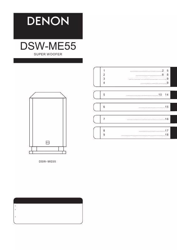 Mode d'emploi DENON DSW-ME55