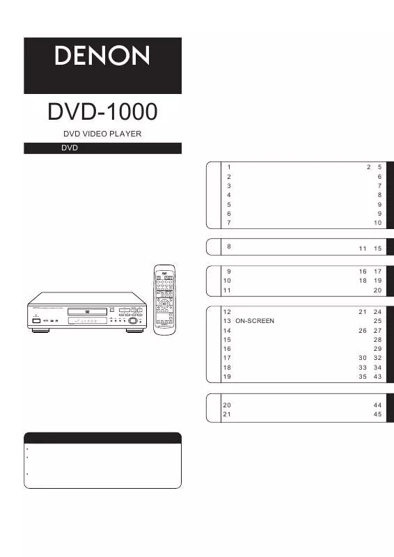 Mode d'emploi DENON DVD-1000