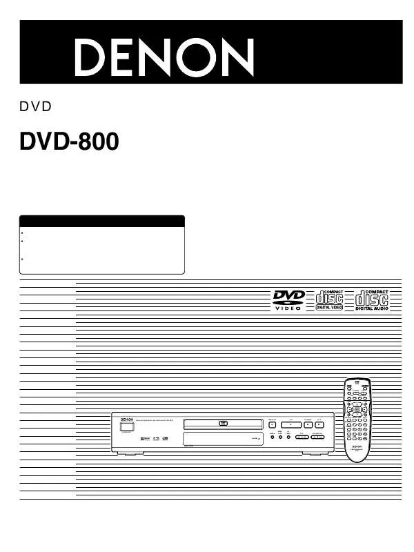 Mode d'emploi DENON DVD-800