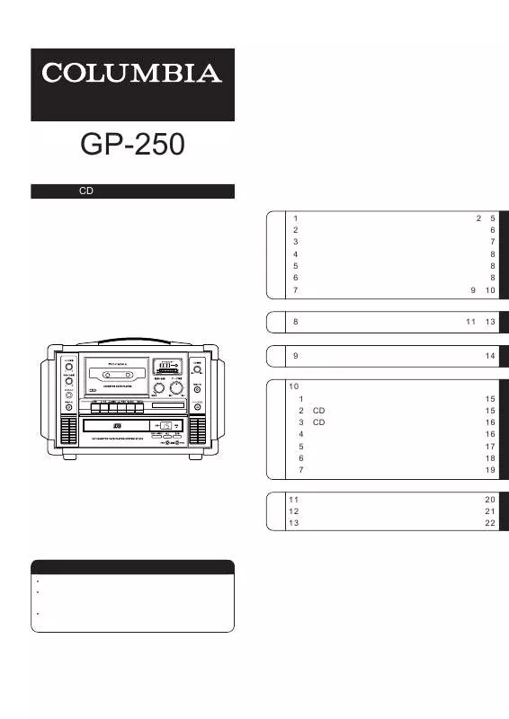 Mode d'emploi DENON GP-250