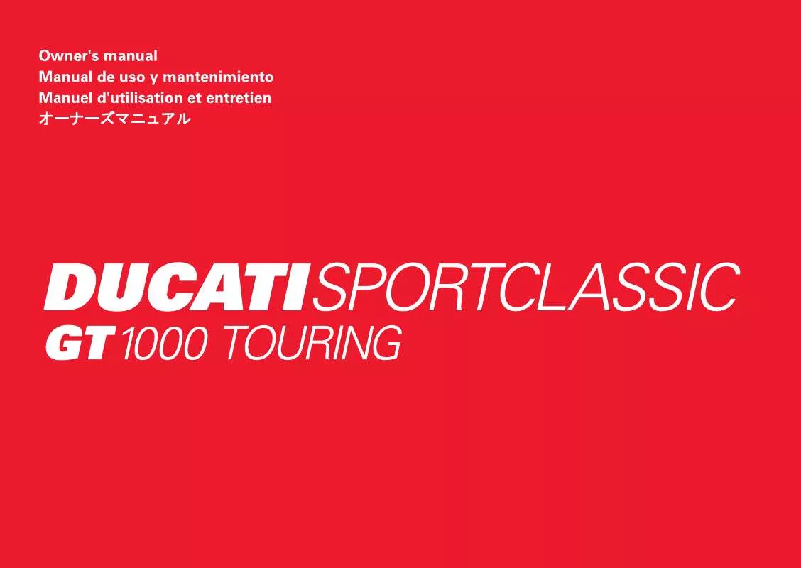 Mode d'emploi DUCATI GT 1000 TOURING