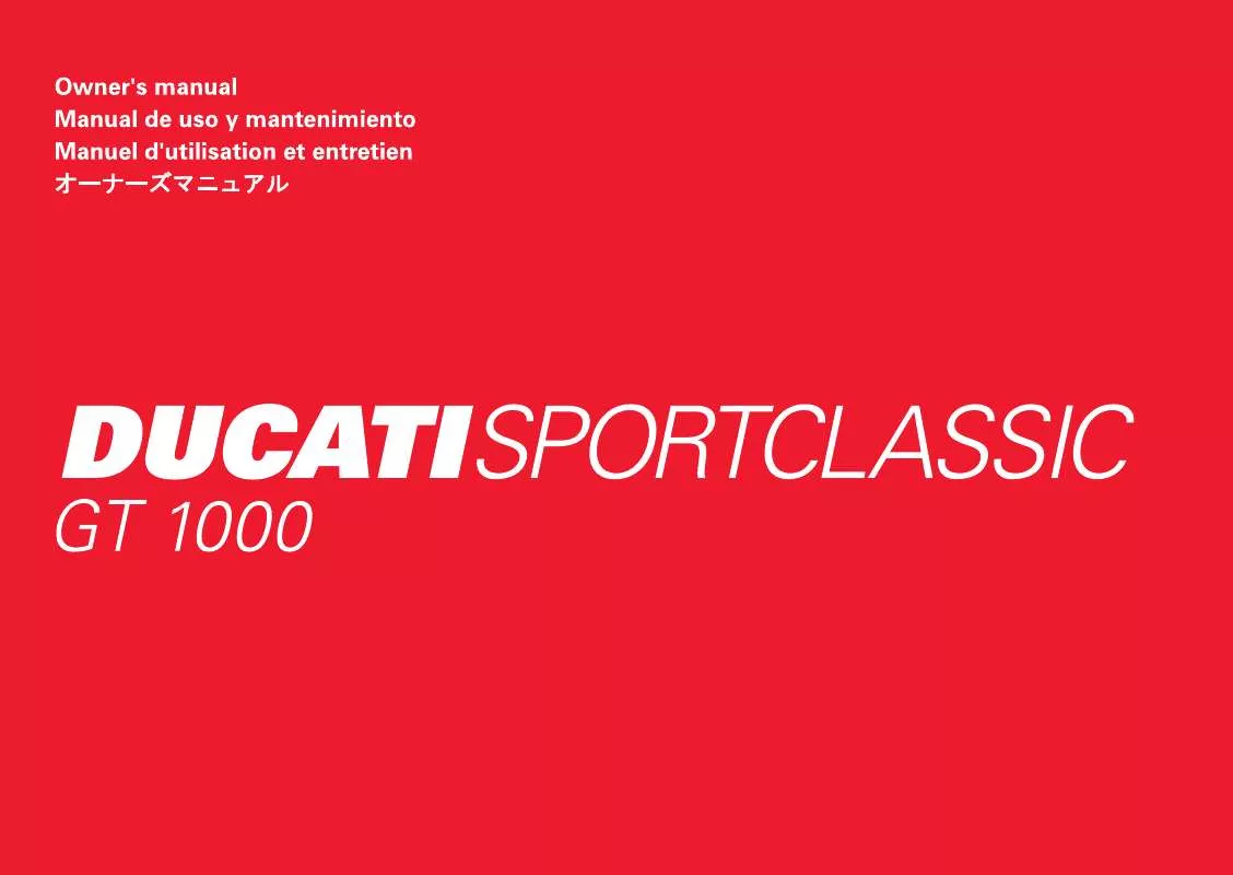 Mode d'emploi DUCATI GT 1000