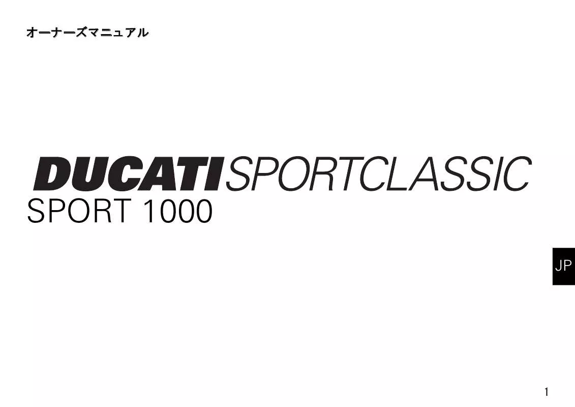 Mode d'emploi DUCATI SPORT 1000 BIPOSTO