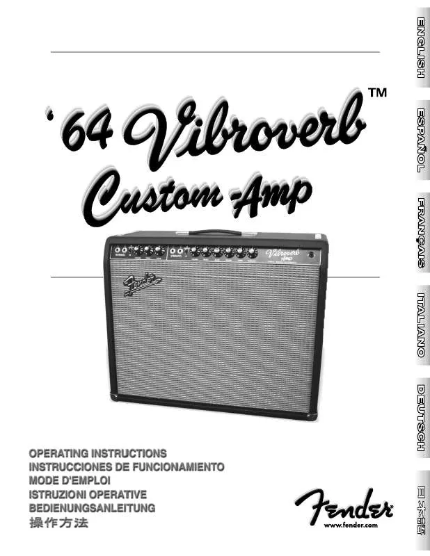 Mode d'emploi FENDER 64 VIBROVERB CUSTOM-AMP