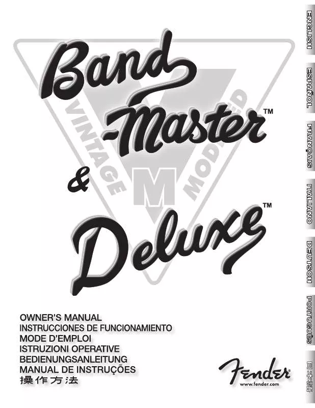 Mode d'emploi FENDER BAND-MASTER