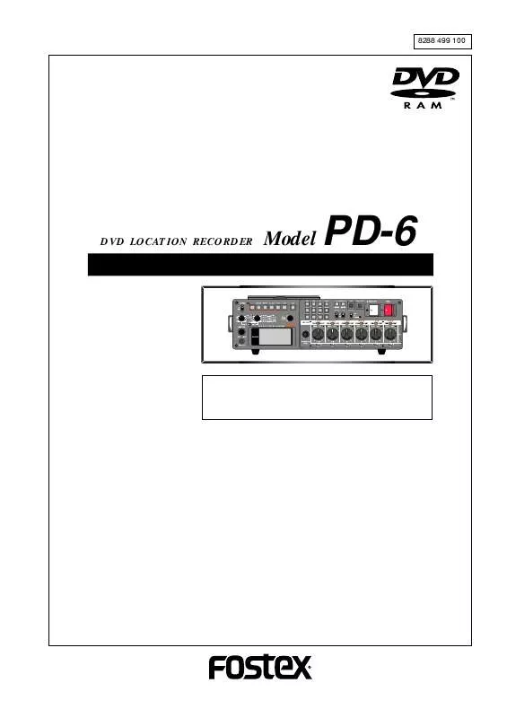 Mode d'emploi FOSTEX PD-6