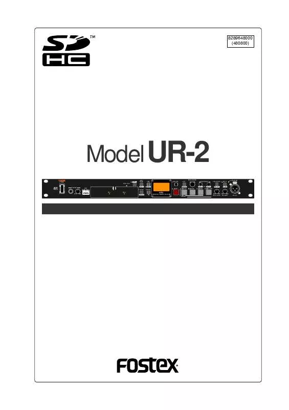 Mode d'emploi FOSTEX UR-2