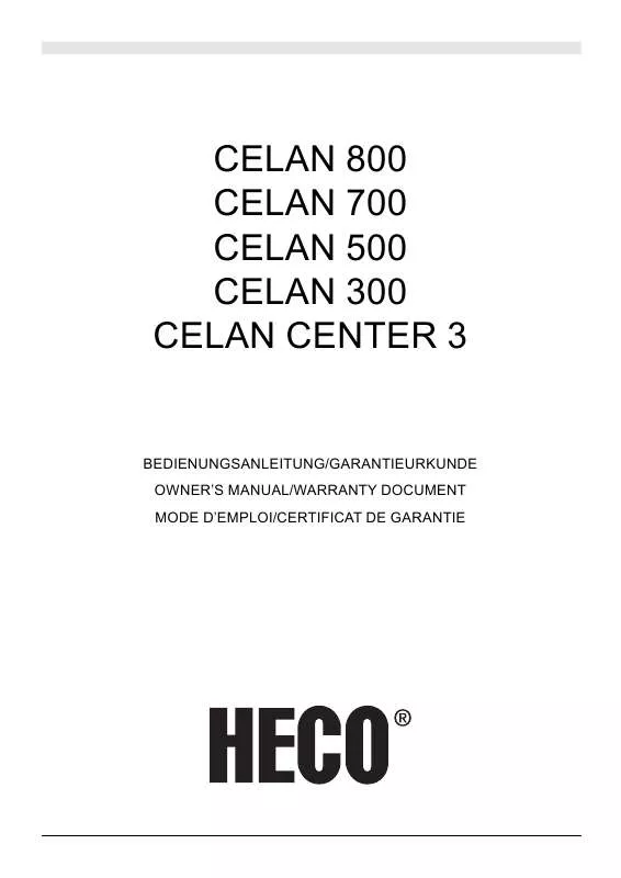 Mode d'emploi HECO CELAN 500