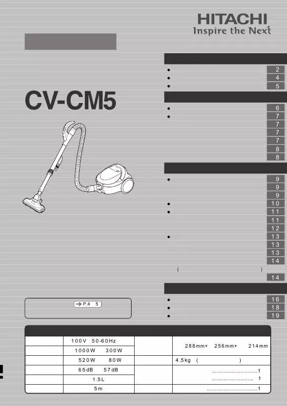 Mode d'emploi HITACHI CV-CM5