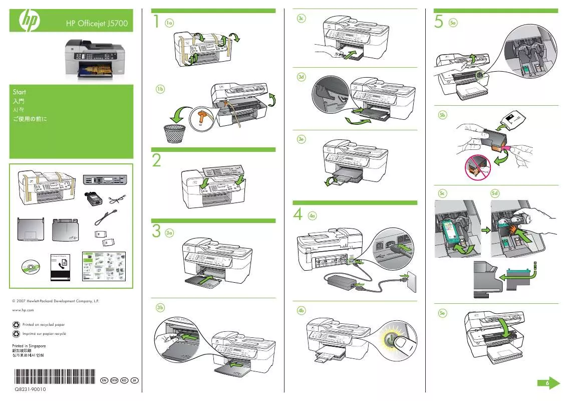 Mode d'emploi HP OFFICEJET J5700 ALL-IN-ONE