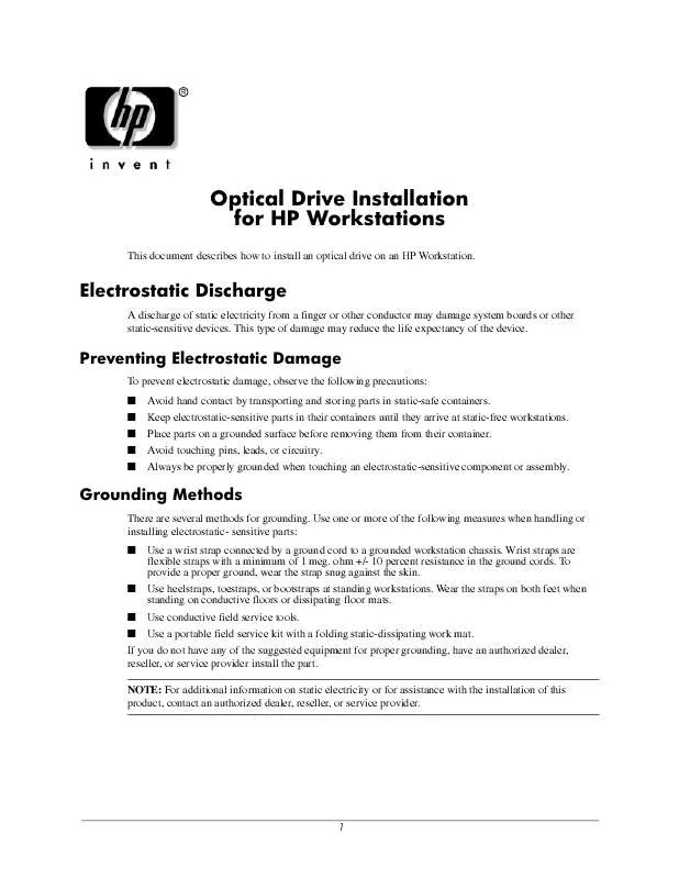 Mode d'emploi HP XW5000