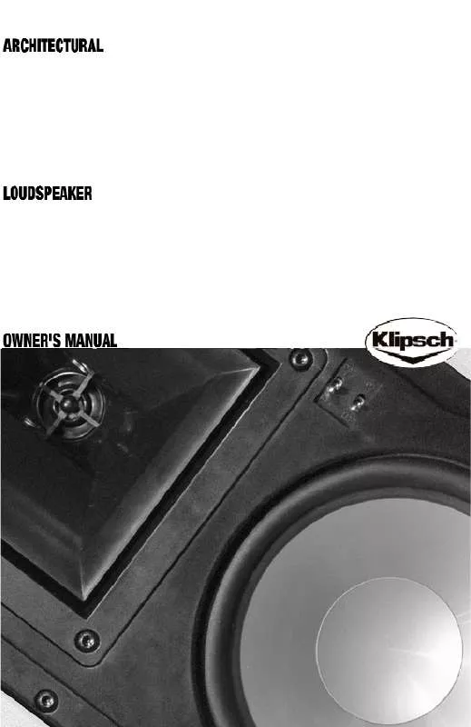 Mode d'emploi KLIPSCH R-2502