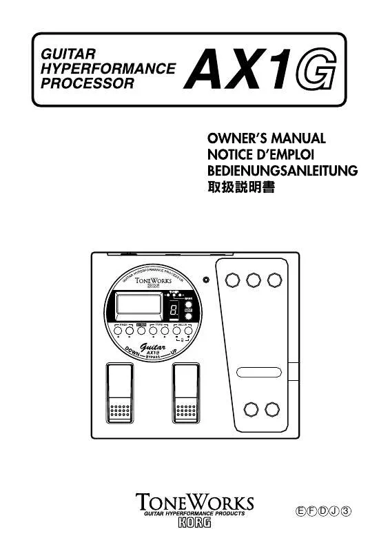 Mode d'emploi KORG AX1G