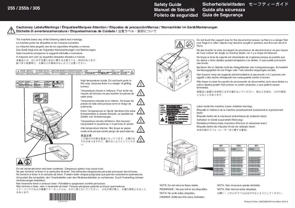 Mode d'emploi KYOCERA TASKALFA 255B