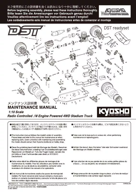 Mode d'emploi KYOSHO DST READYSET