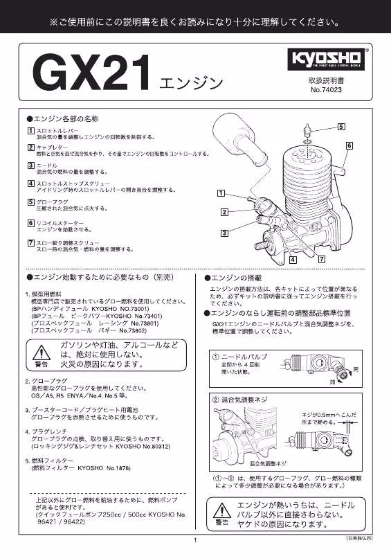 Mode d'emploi KYOSHO GX21