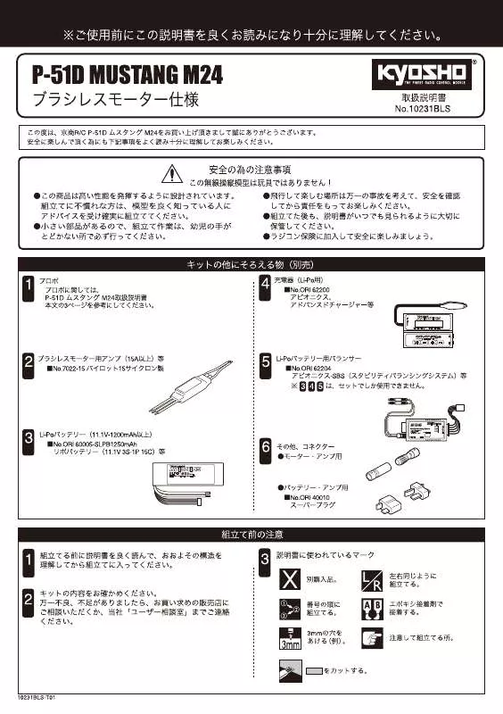 Mode d'emploi KYOSHO P51D MUSTANG M24