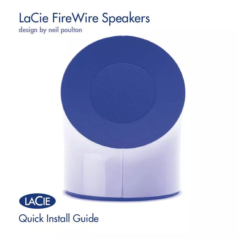 Mode d'emploi LACIE FIREWIRE SPEAKERS