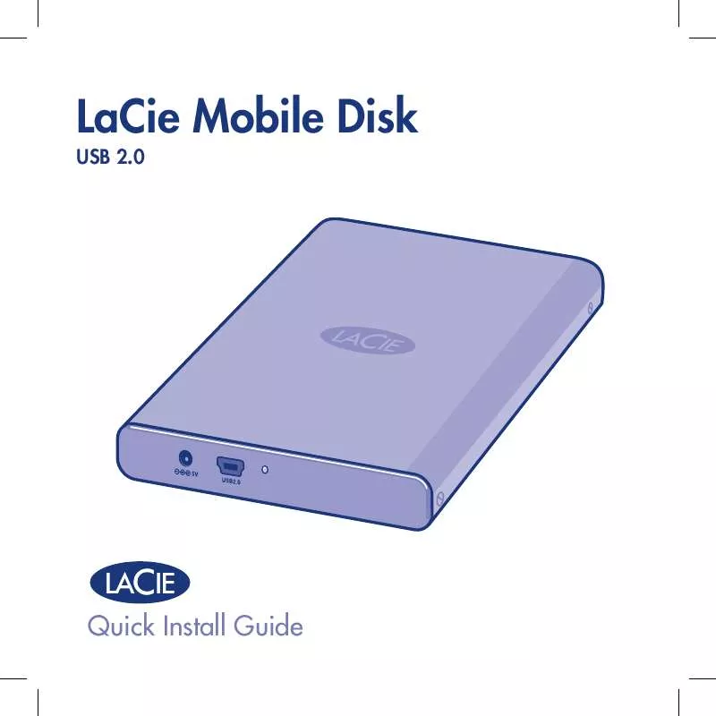 Mode d'emploi LACIE HARD DRIVE