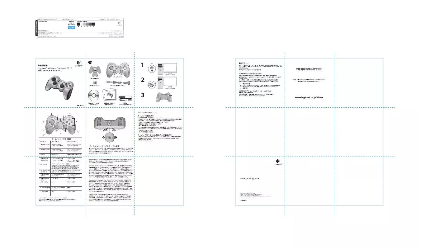 Mode d'emploi LOGITECH F710