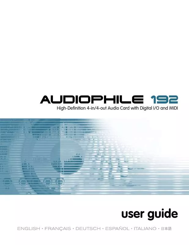 Mode d'emploi M-AUDIO AP192