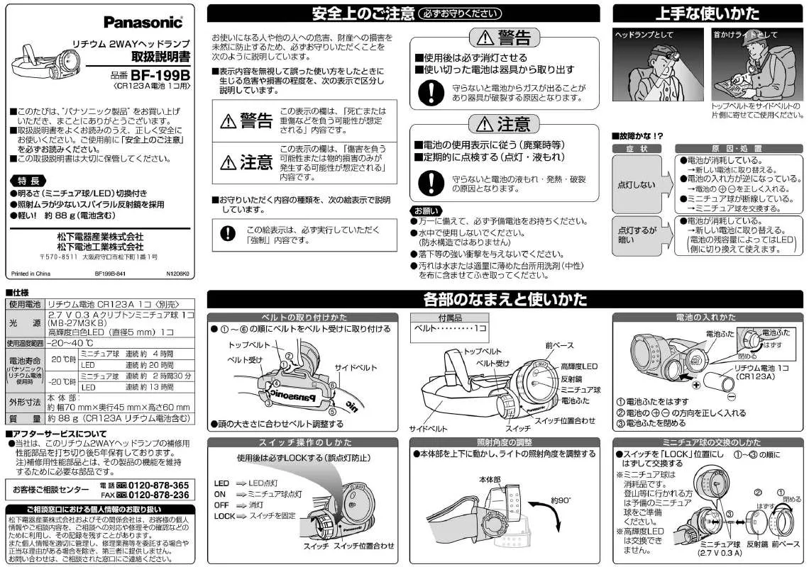 Mode d'emploi PANASONIC BF-199BP