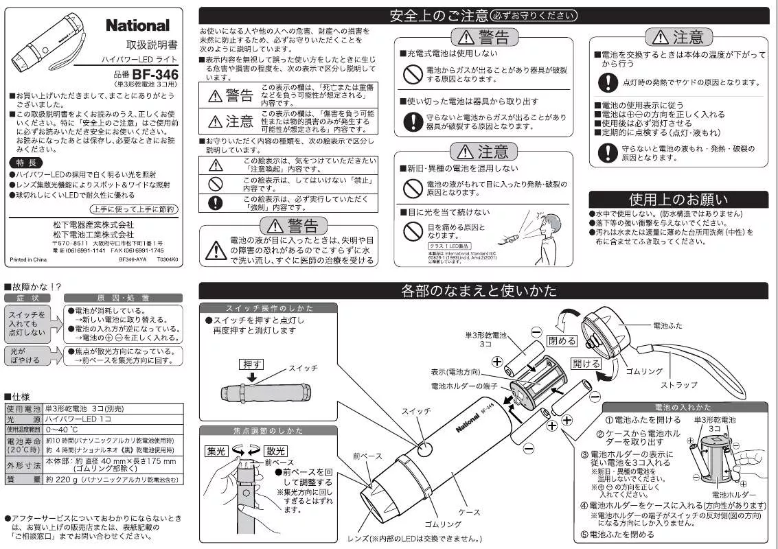 Mode d'emploi PANASONIC BF-346P