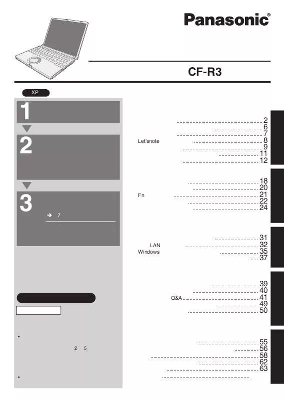 Mode d'emploi PANASONIC CF-R3DW1AXR