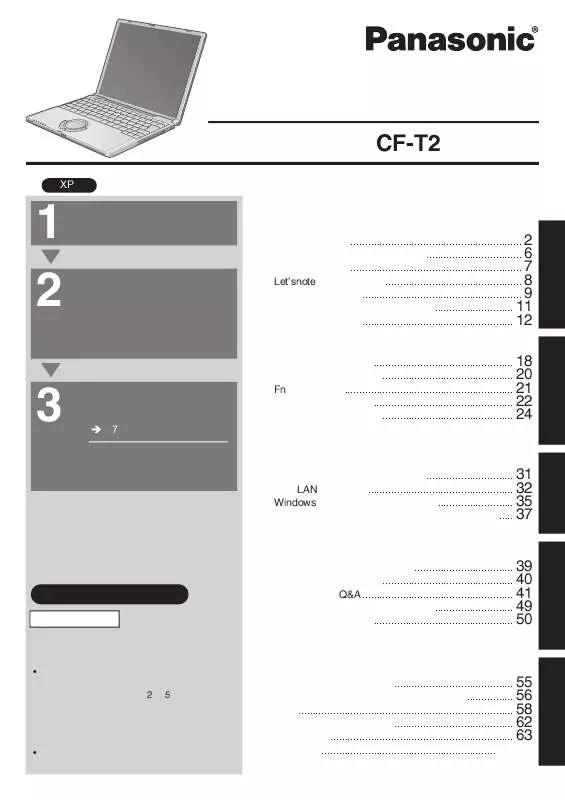 Mode d'emploi PANASONIC CF-T2DW1AXR