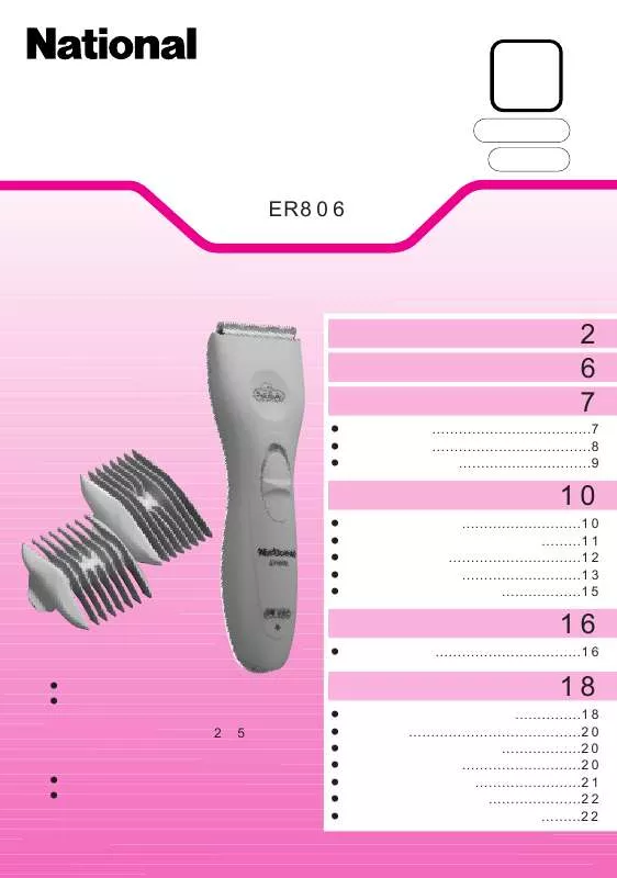 Mode d'emploi PANASONIC ER-806P