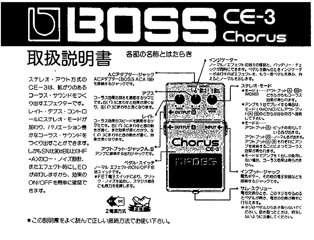 Mode d'emploi ROLAND CE-3