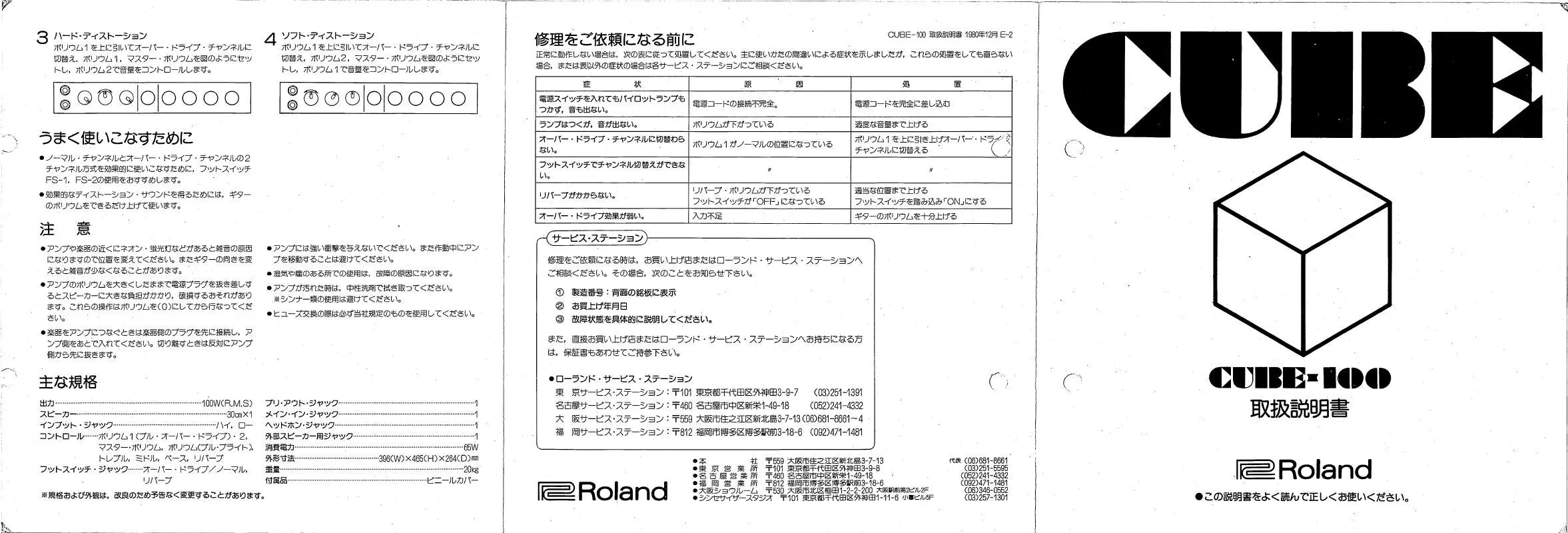 Mode d'emploi ROLAND CUBE-100