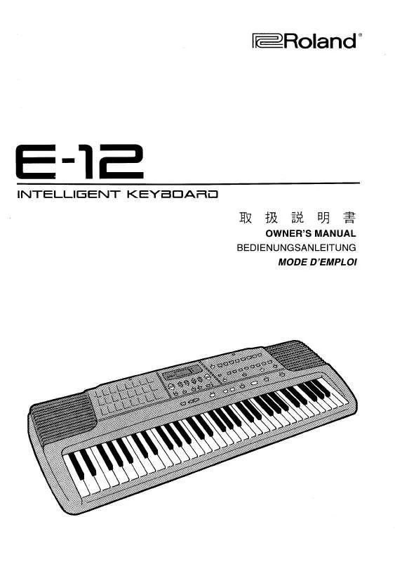 Mode d'emploi ROLAND E-12