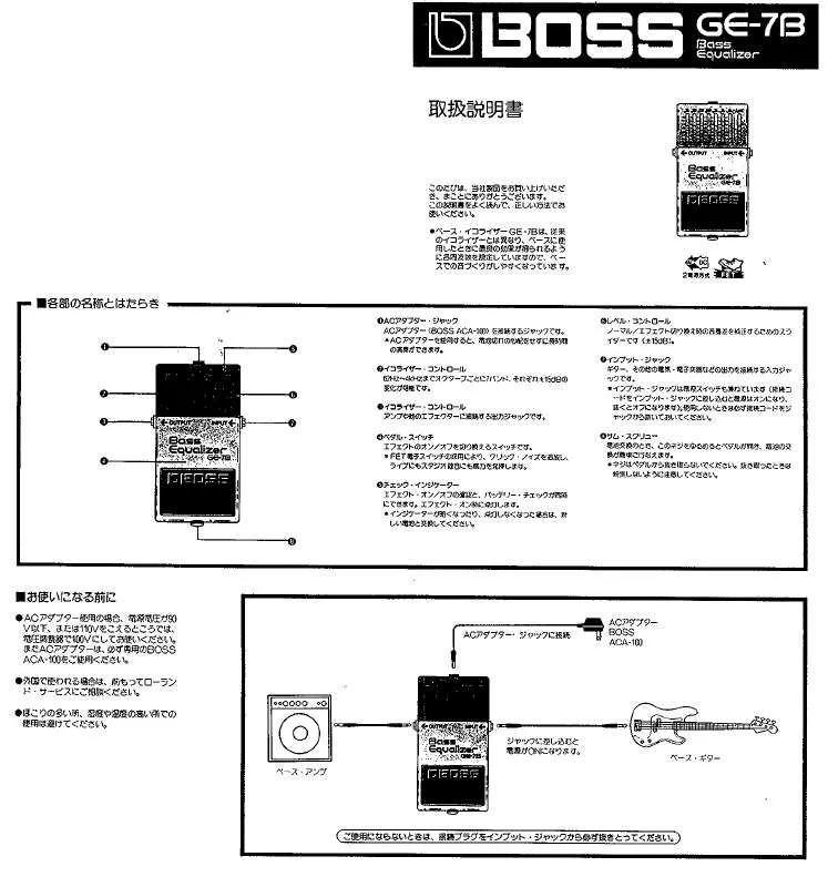 Mode d'emploi ROLAND GE-7B