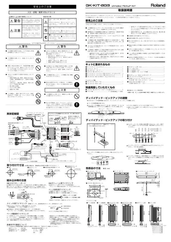 Mode d'emploi ROLAND GK-KIT-BG3