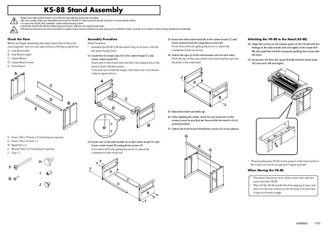 Mode d'emploi ROLAND KS-88