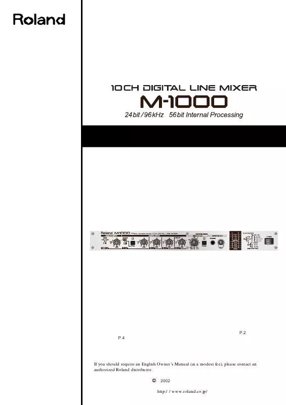 Mode d'emploi ROLAND M-1000