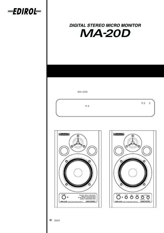 Mode d'emploi ROLAND MA-20D