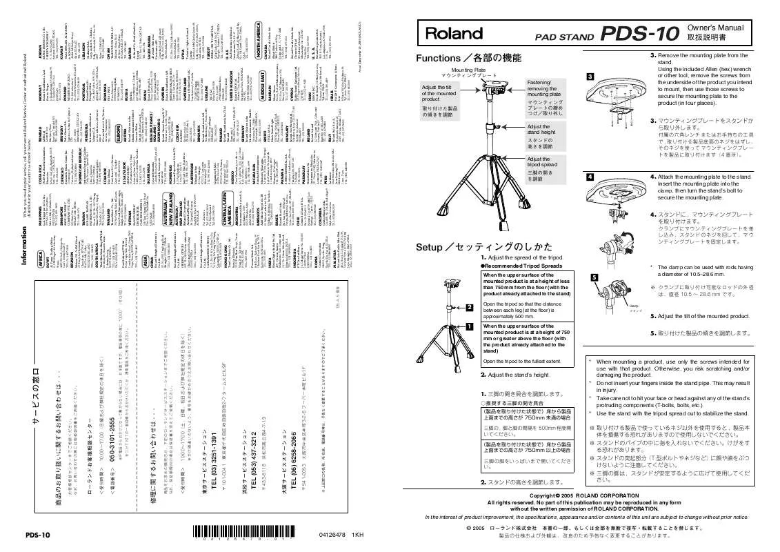 Mode d'emploi ROLAND PDS-10