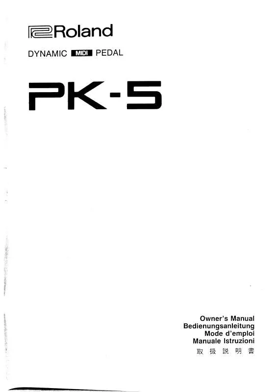 Mode d'emploi ROLAND PK-5