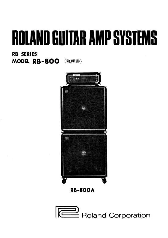 Mode d'emploi ROLAND RB-800