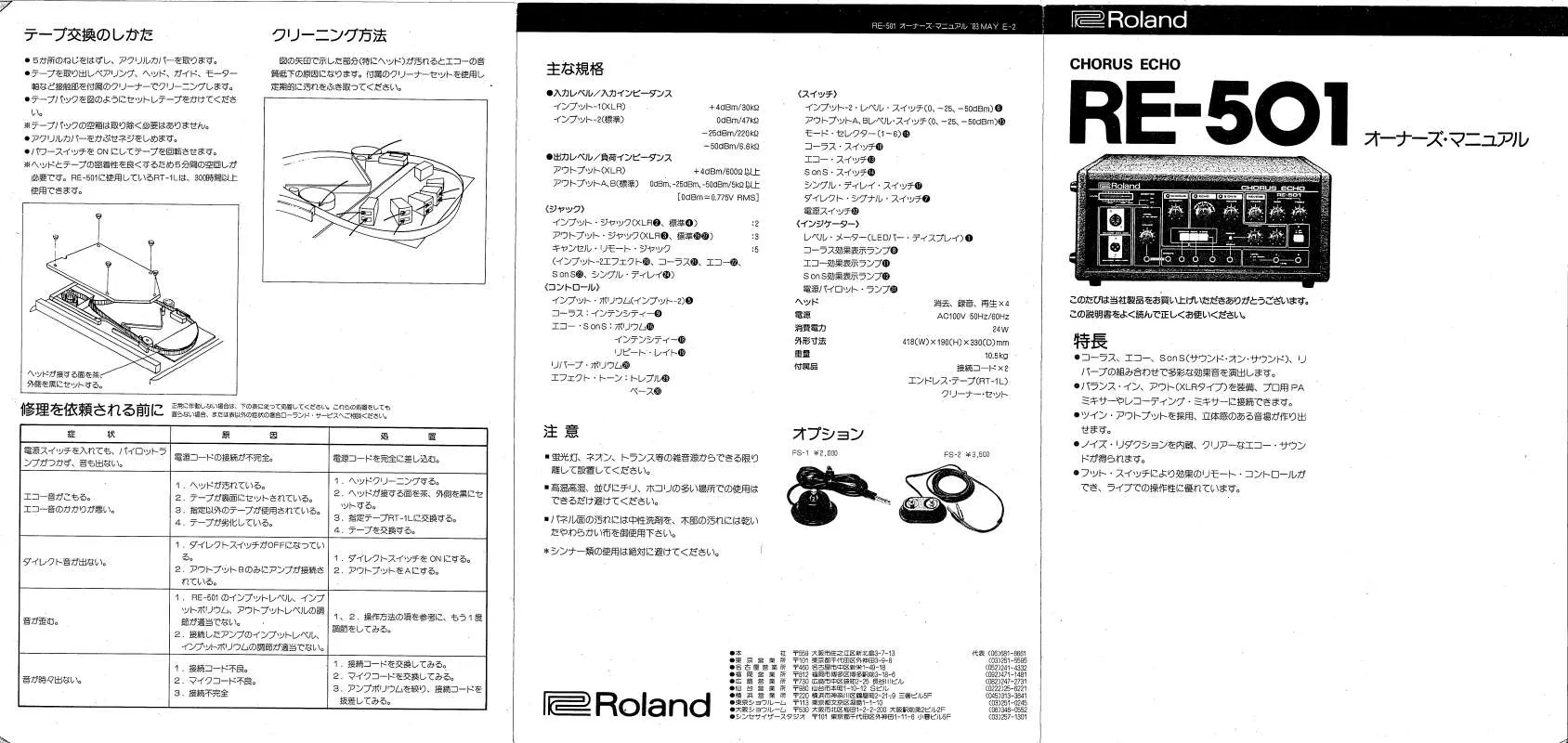 Mode d'emploi ROLAND RE-501