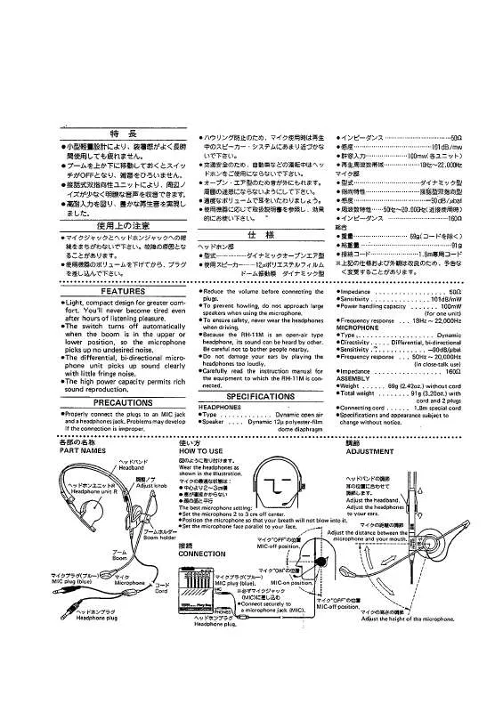 Mode d'emploi ROLAND RH-11M