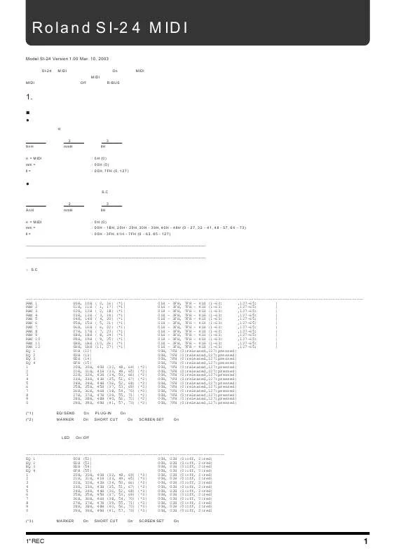 Mode d'emploi ROLAND SI-24