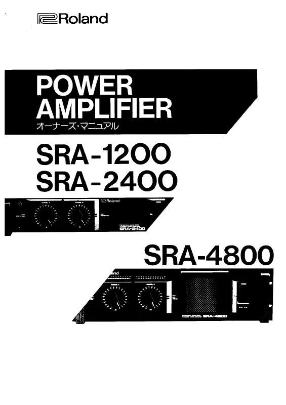 Mode d'emploi ROLAND SRA-4800