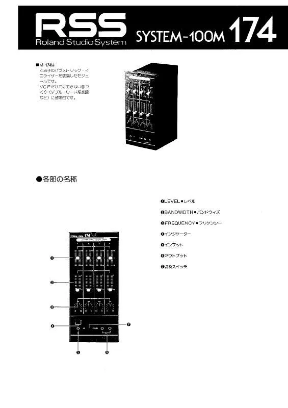 Mode d'emploi ROLAND SYSTEM-174