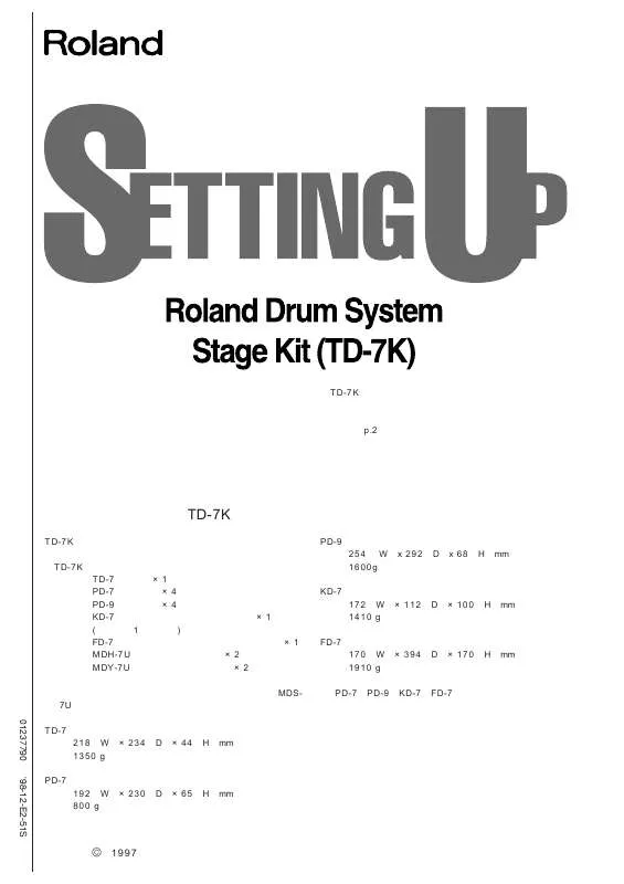 Mode d'emploi ROLAND TD-7K