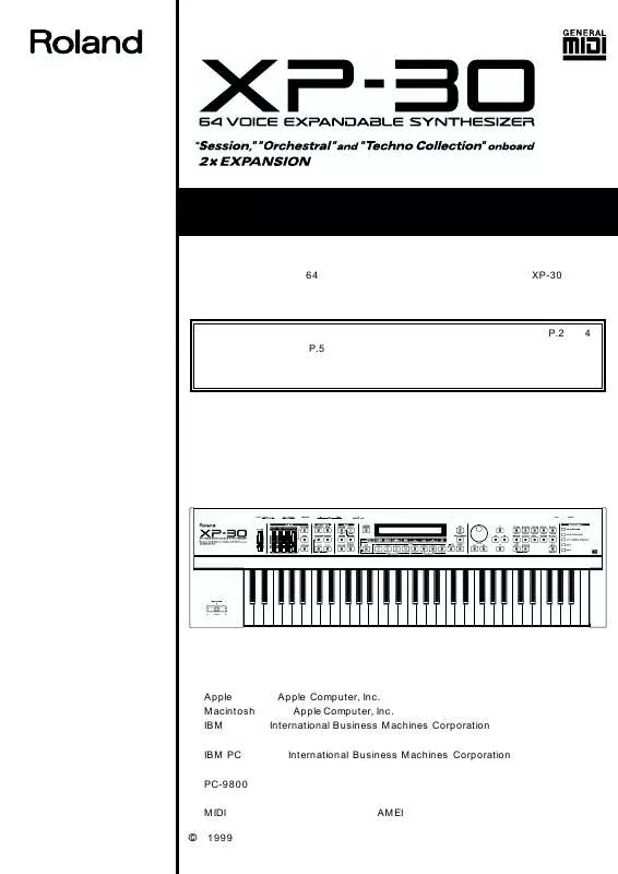 Mode d'emploi ROLAND XP-30