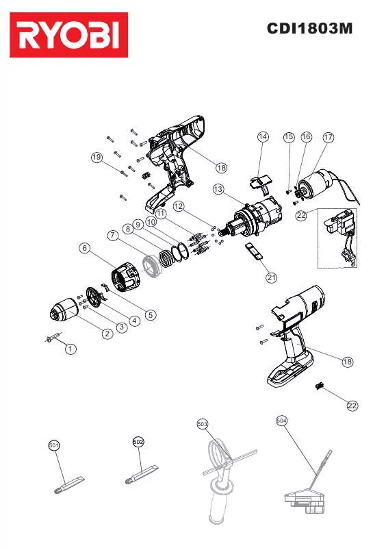 Mode d'emploi RYOBI CDI1803M