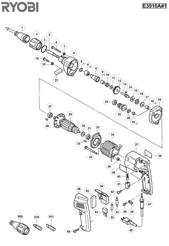 Mode d'emploi RYOBI E3910A-1